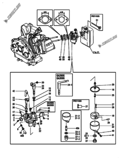  Двигатель Yanmar GA220S, узел -  Карбюратор 