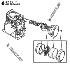  Двигатель Yanmar GE50E-DPK, узел -  Воздушный фильтр 