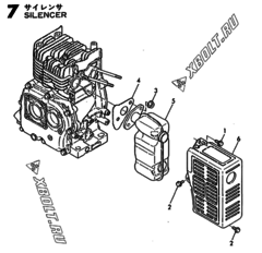  Двигатель Yanmar GE50E-DPK, узел -  Глушитель 