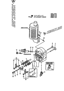  Двигатель Yanmar NFD170-H(HK), узел -  Головка блока цилиндров (ГБЦ) 