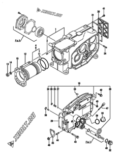  Двигатель Yanmar TF105MH, узел -  Блок цилиндров 