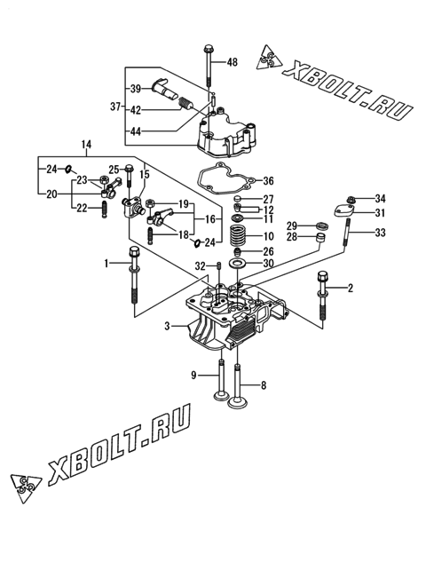  Головка блока цилиндров (ГБЦ) двигателя Yanmar L100V6-MTMYI