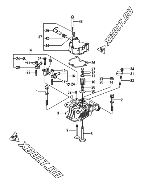  Головка блока цилиндров (ГБЦ) двигателя Yanmar L100V6-METMYI