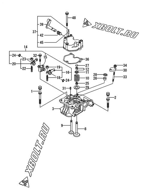  Головка блока цилиндров (ГБЦ) двигателя Yanmar L70V6-METMYI