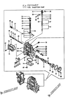  Двигатель Yanmar 3TNE84-GH, узел -  Топливный насос высокого давления (ТНВД) 