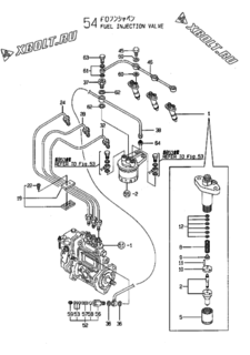  Двигатель Yanmar 3TNE84-GH, узел -  Форсунка 