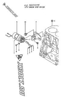  Двигатель Yanmar 3TNE84-GH, узел -  Устройство остановки двигателя 