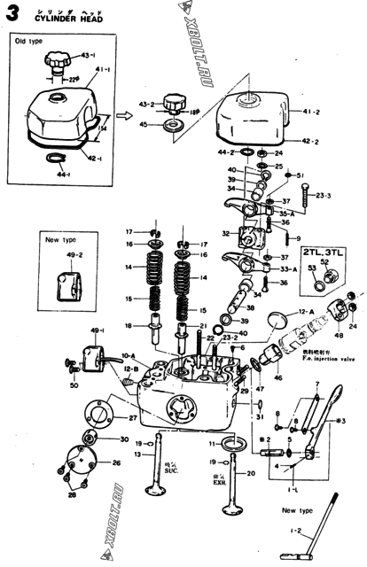 Головка блока цилиндров (ГБЦ) двигателя Yanmar 3TL