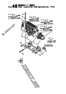  Двигатель Yanmar 6LAALCDT(COG, узел -  Топливный насос высокого давления (ТНВД) 