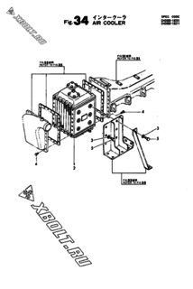  Двигатель Yanmar 6KFL-UT(S02), узел -  Воздухоохладитель 