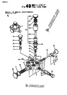  Двигатель Yanmar 6KHL-ST, узел -  Топливный насос 