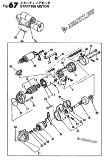  Двигатель Yanmar 6HAL-DT(A01), узел -  СТАРТЕР 