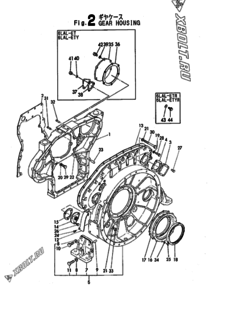  Двигатель Yanmar 6LAL-ETR, узел -  Корпус редуктора 