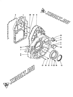  Двигатель Yanmar 12LAL-ST, узел -  Корпус редуктора 
