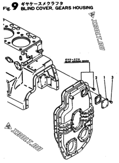  Двигатель Yanmar 6KFL, узел -  Крышка 