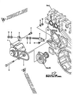  Двигатель Yanmar AY40L-ET, узел -  Генератор 