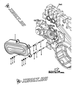  Двигатель Yanmar AY40L-ET, узел -  Крышка 