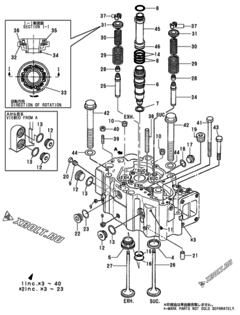  Двигатель Yanmar 8NHLG-ST, узел -  Головка блока цилиндров (ГБЦ) 
