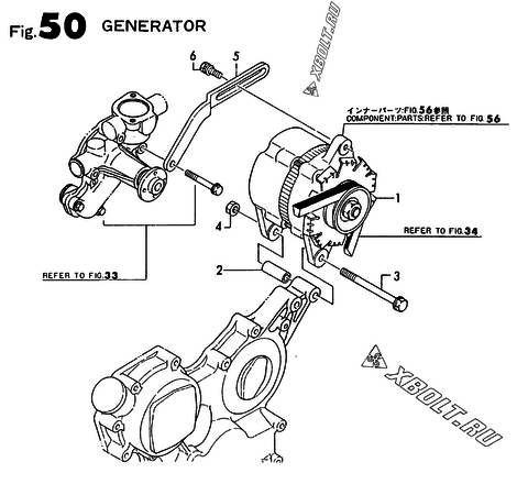  Генератор двигателя Yanmar 3TN75E-S