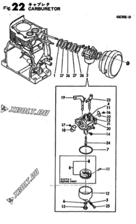  Двигатель Yanmar GE50E-D, узел -  Карбюратор 
