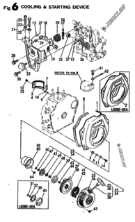 Двигатель Yanmar L60BE-DEA, узел -  Пусковое устройство 