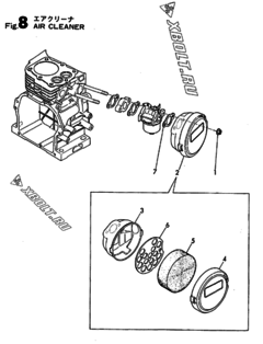  Двигатель Yanmar GE25E-S, узел -  Воздушный фильтр 