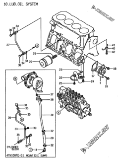  Двигатель Yanmar 4TN100TE-G1, узел -  Система смазки 