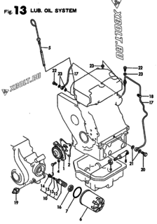  Двигатель Yanmar 2T75HLE-S, узел -  Система смазки 