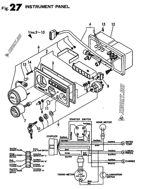  Приборная панель двигателя Yanmar 3T80LE-S