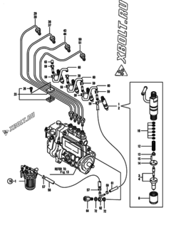  Двигатель Yanmar 4TNE88-SA, узел -  Форсунка 