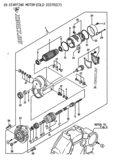  Двигатель Yanmar 4TNE88-G1A, узел -  СТАРТЕР 