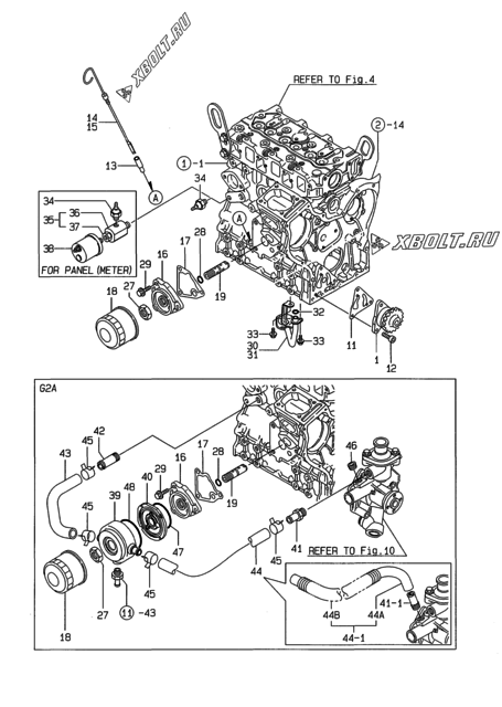  Система смазки двигателя Yanmar 3TNE74-SA