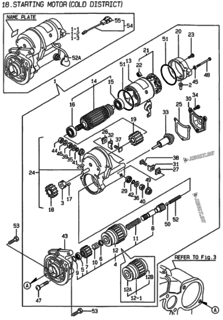  Двигатель Yanmar 3TNE88-SA, узел -  СТАРТЕР 