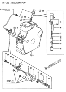  Двигатель Yanmar L48AE-D(EGTM, узел -  Топливный насос высокого давления (ТНВД) 