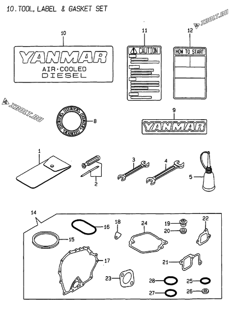  Инструменты, шильды и комплект прокладок двигателя Yanmar L48AE-DE