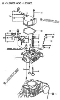  Двигатель Yanmar L100AE-DEI, узел -  Головка блока цилиндров (ГБЦ) 