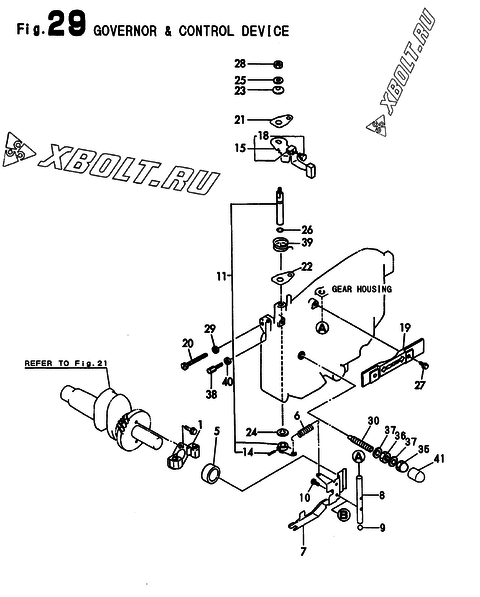  Регулятор оборотов и прибор управления двигателя Yanmar TF110M(E,H,L