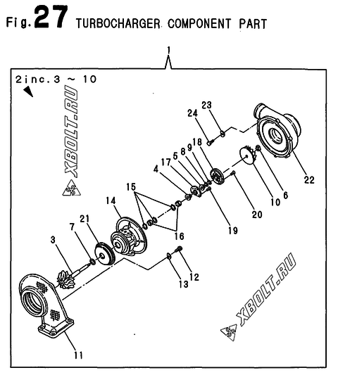 TURBOCHARGER COMPONENT PART двигателя Yanmar 6G137T-SE