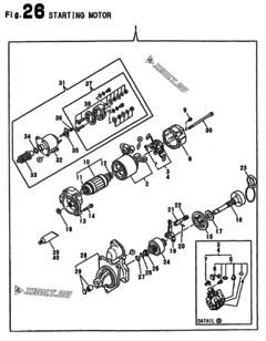  Двигатель Yanmar 6G135T-SE, узел -  Стартер 
