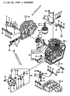 Двигатель Yanmar L48ABE-DEARY, узел -  Масляный насос 