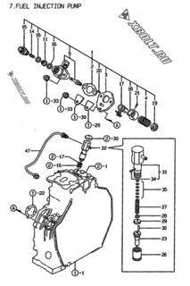  Двигатель Yanmar L48ABE-DEARY, узел -  Топливный насос высокого давления (ТНВД) 