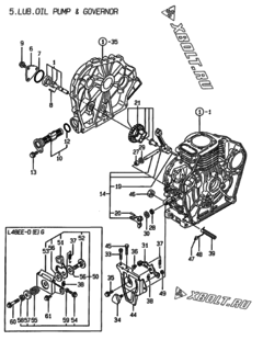  Двигатель Yanmar L48EE-D, узел -  Масляный насос 