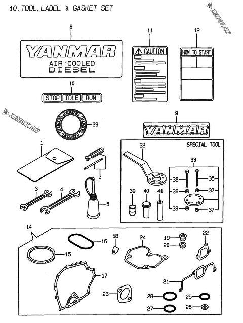  Инструменты, шильды и комплект прокладок двигателя Yanmar L48EE-D
