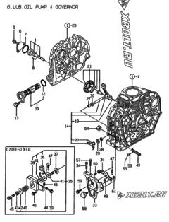  Двигатель Yanmar L70EE-DP, узел -  Масляный насос 