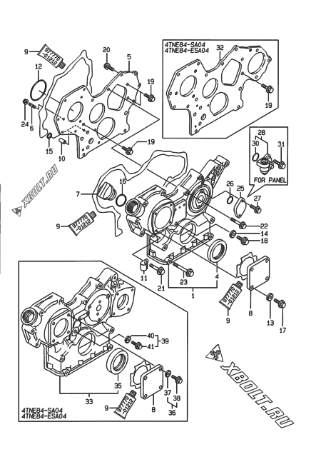  Корпус редуктора двигателя Yanmar 4TNE84-G1A01