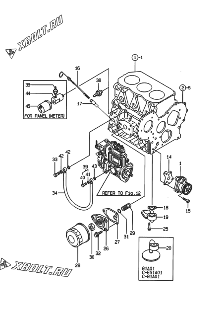  Система смазки двигателя Yanmar 3TNE82AG1A01