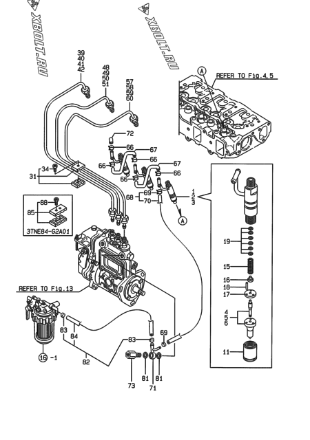  Форсунка двигателя Yanmar 3TNE84-G1A01
