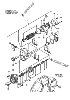  Двигатель Yanmar 3TNE84-G1A01, узел -  СТАРТЕР 