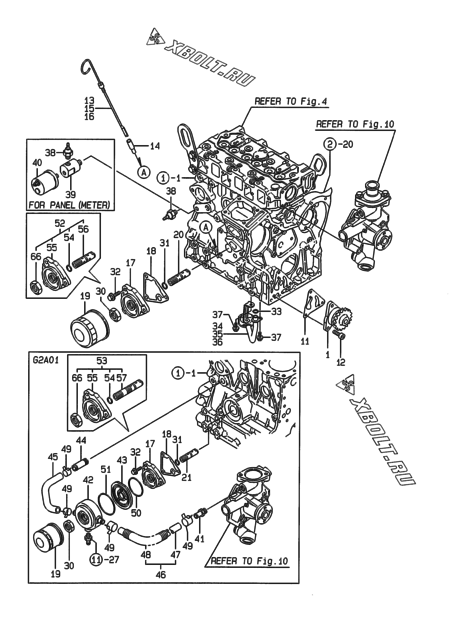  Система смазки двигателя Yanmar 3TNE74-SA