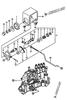  Двигатель Yanmar 4TNE106-G1A, узел -  Блок управления 